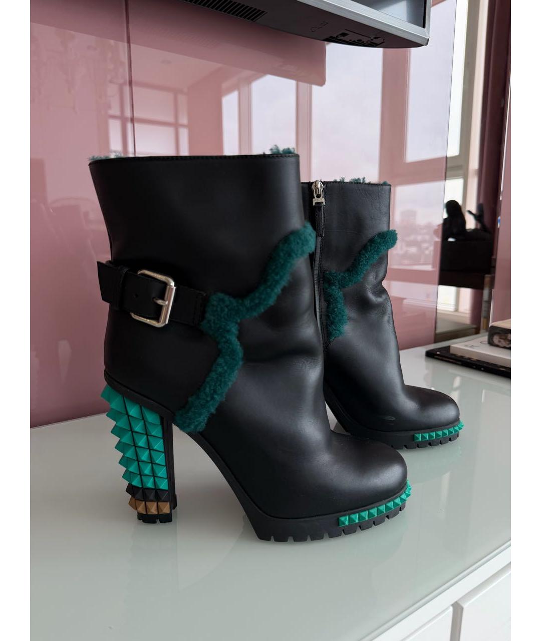 FENDI Черные кожаные сапоги, фото 5