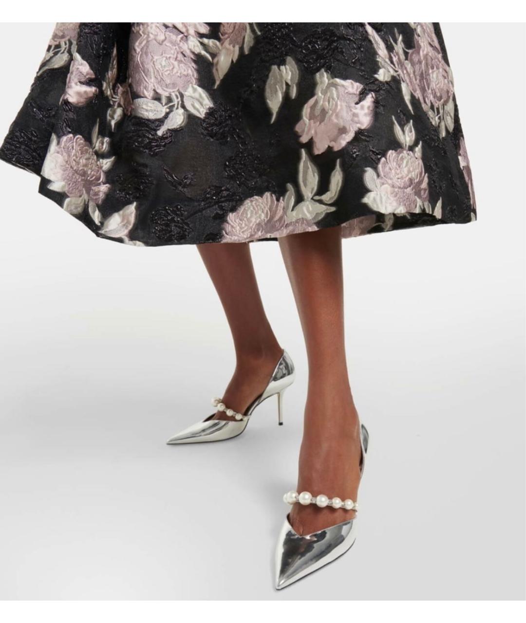 MIU MIU Серебряные кожаные туфли, фото 6