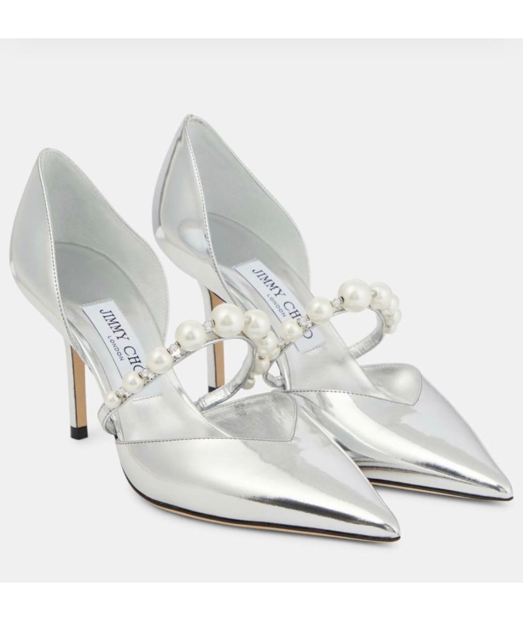 MIU MIU Серебряные кожаные туфли, фото 2