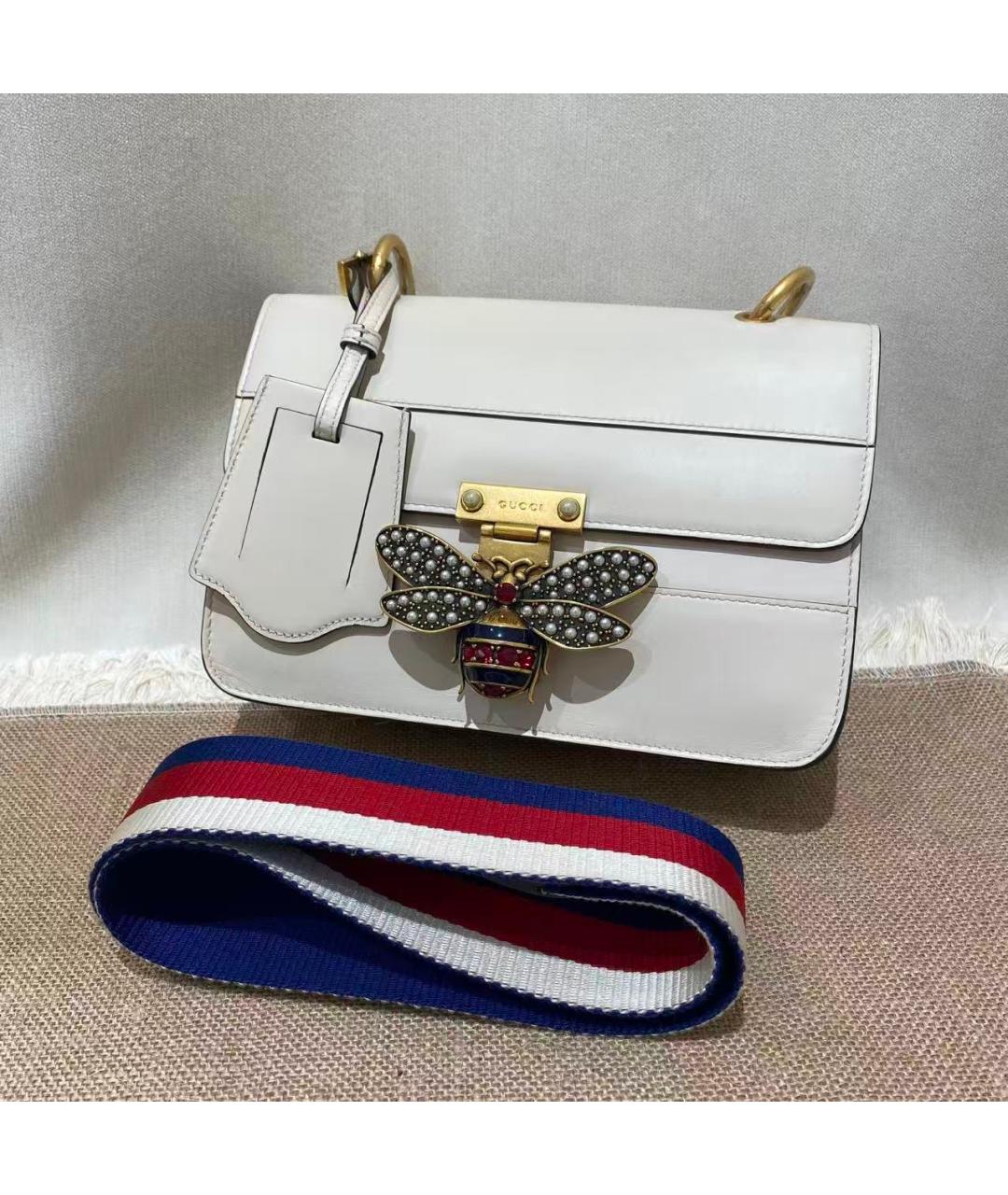 GUCCI Белая кожаная сумка через плечо, фото 2