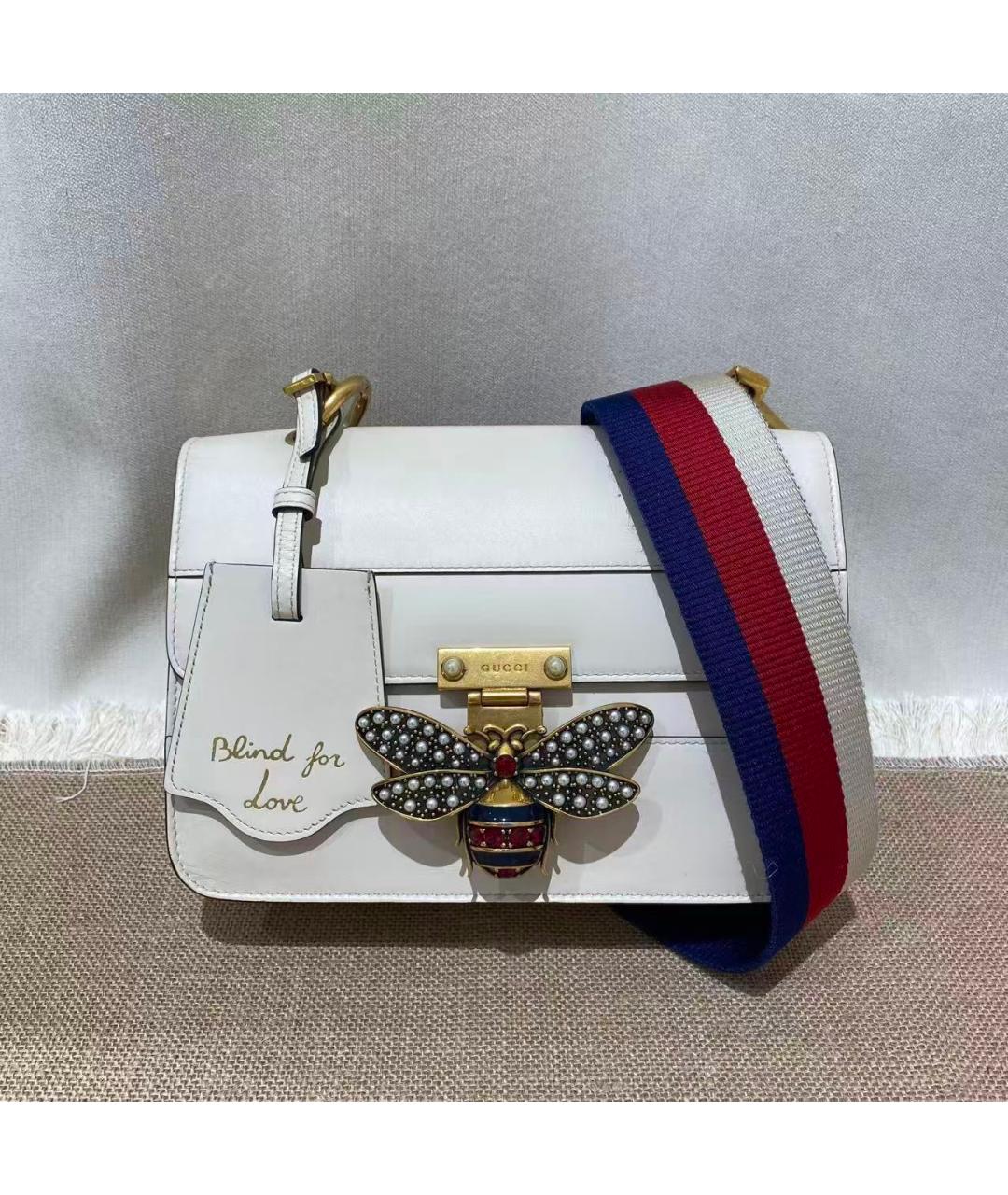 GUCCI Белая кожаная сумка через плечо, фото 3
