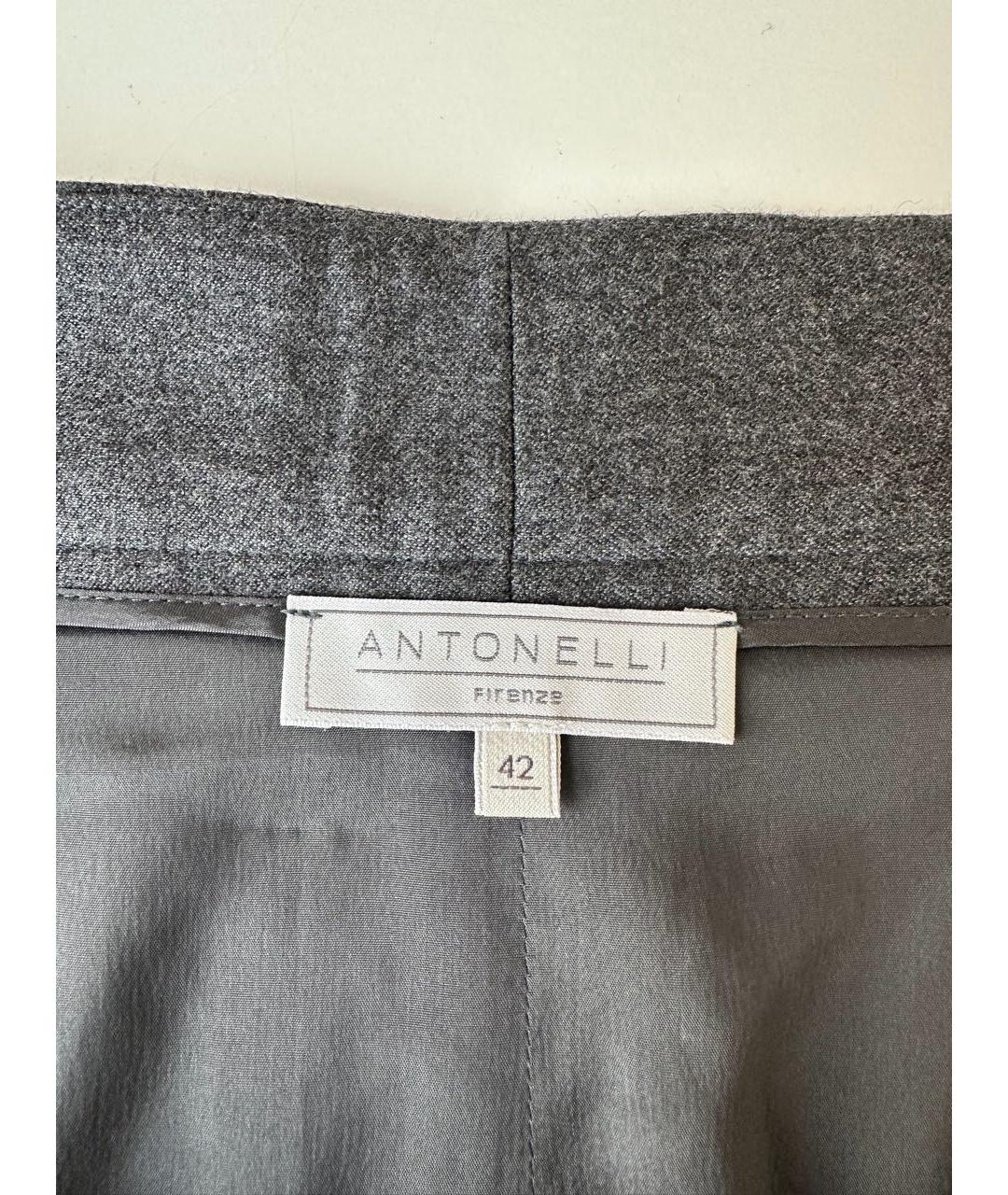 ANTONELLI FIRENZE Антрацитовая шерстяная юбка миди, фото 5