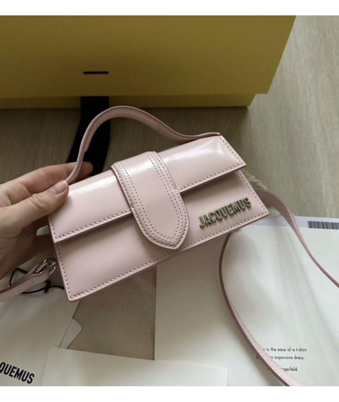 JACQUEMUS Розовая кожаная сумка через плечо, фото 2