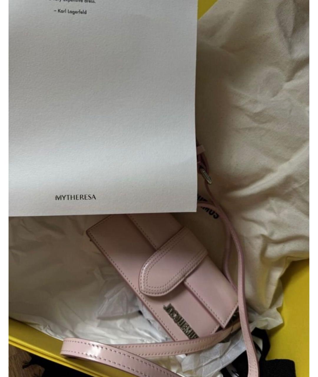 JACQUEMUS Розовая кожаная сумка через плечо, фото 3
