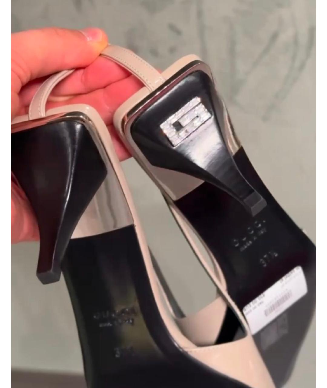 GUCCI Бежевые кожаные туфли, фото 5