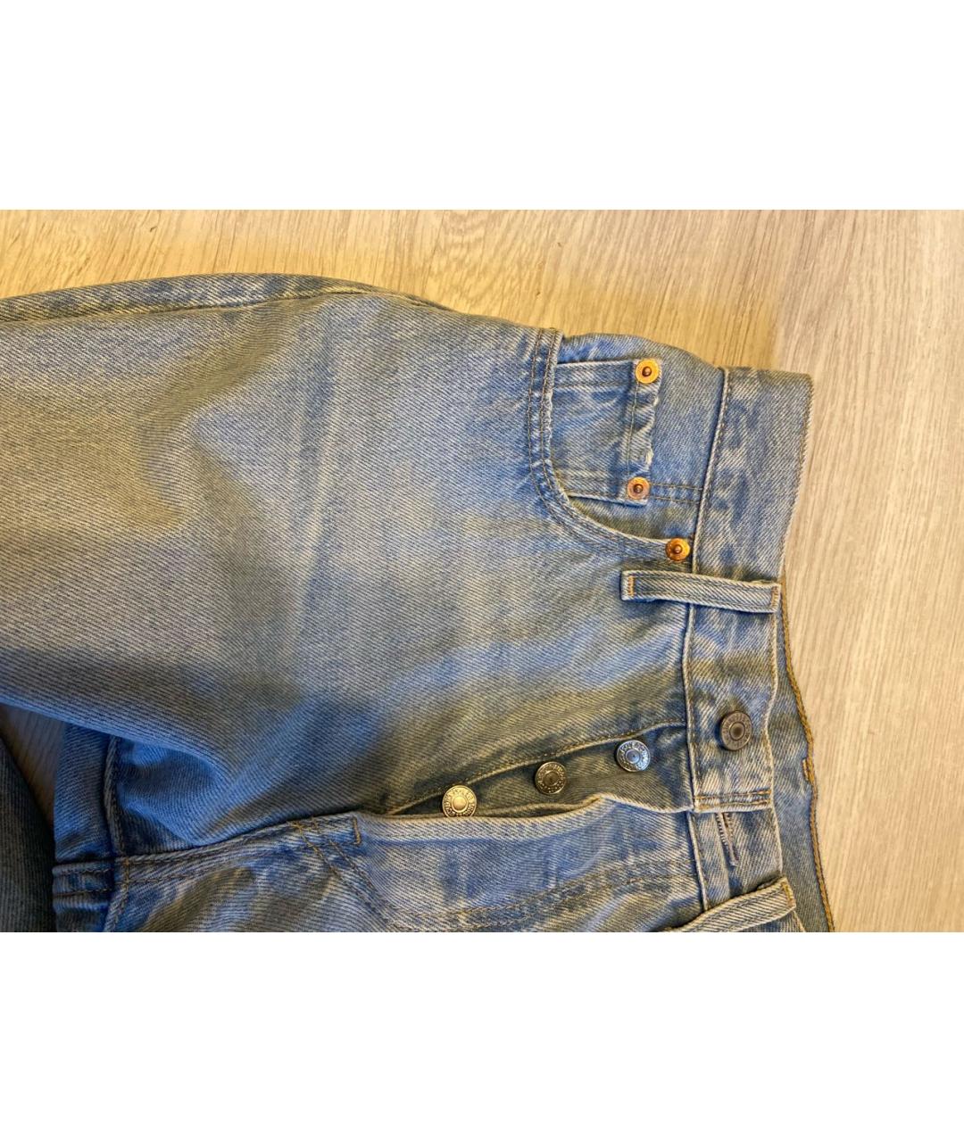 LEVI'S Голубые хлопковые прямые джинсы, фото 4
