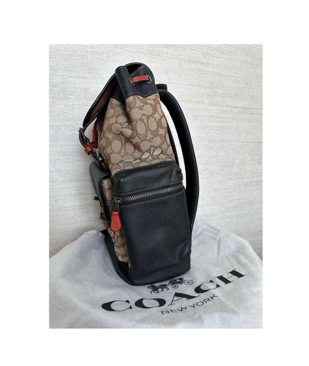 COACH Коричневый кожаный рюкзак, фото 6