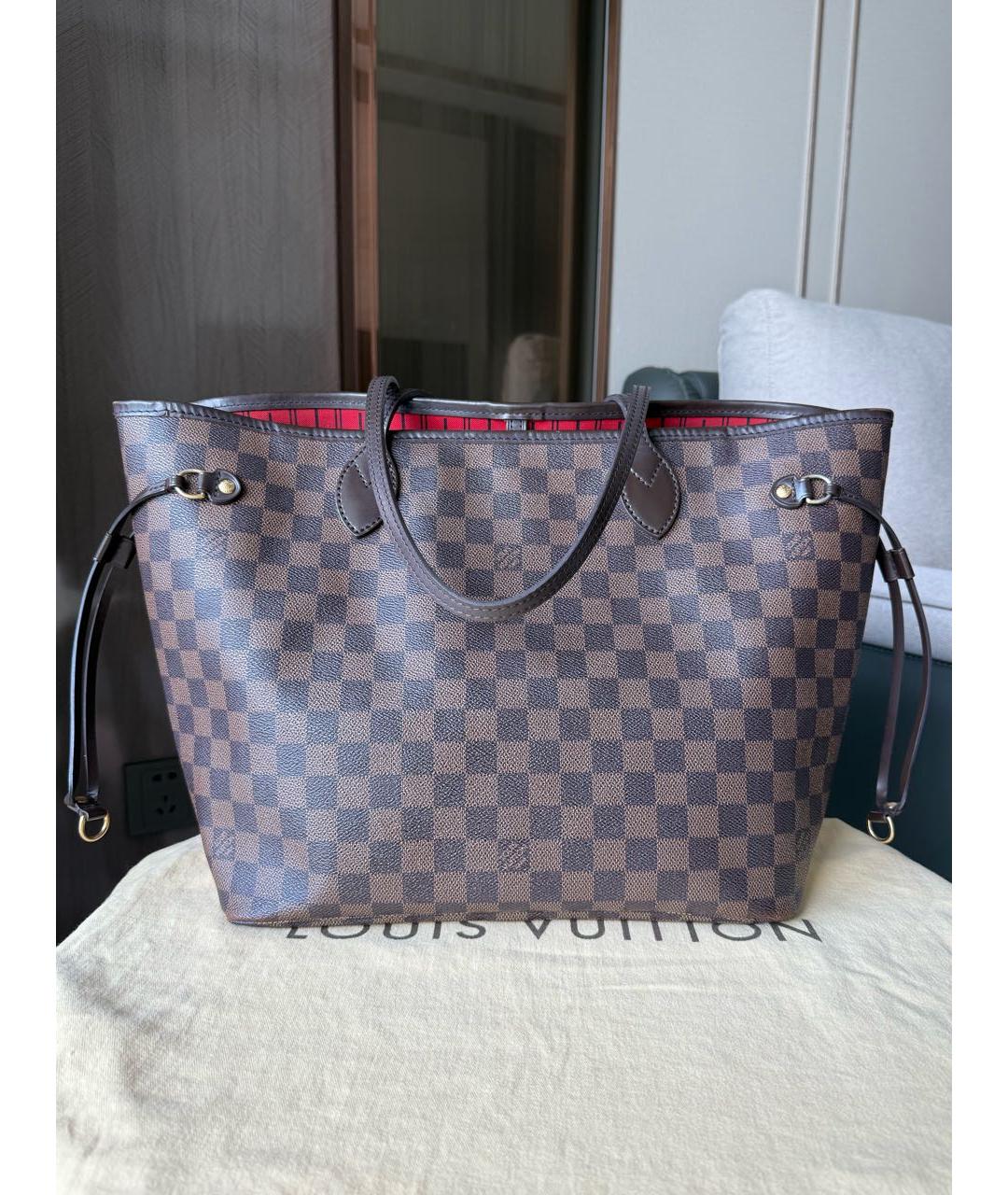 LOUIS VUITTON Коричневая сумка тоут из канвы, фото 4