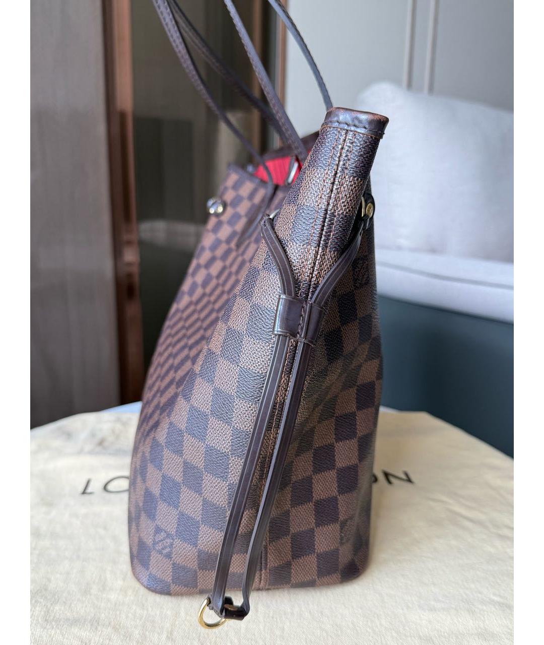 LOUIS VUITTON Коричневая сумка тоут из канвы, фото 8