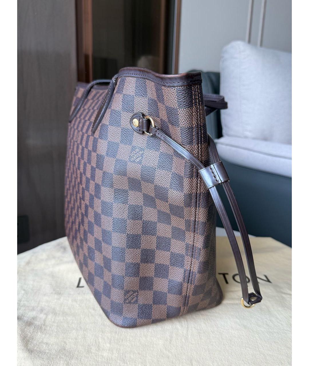 LOUIS VUITTON Коричневая сумка тоут из канвы, фото 7