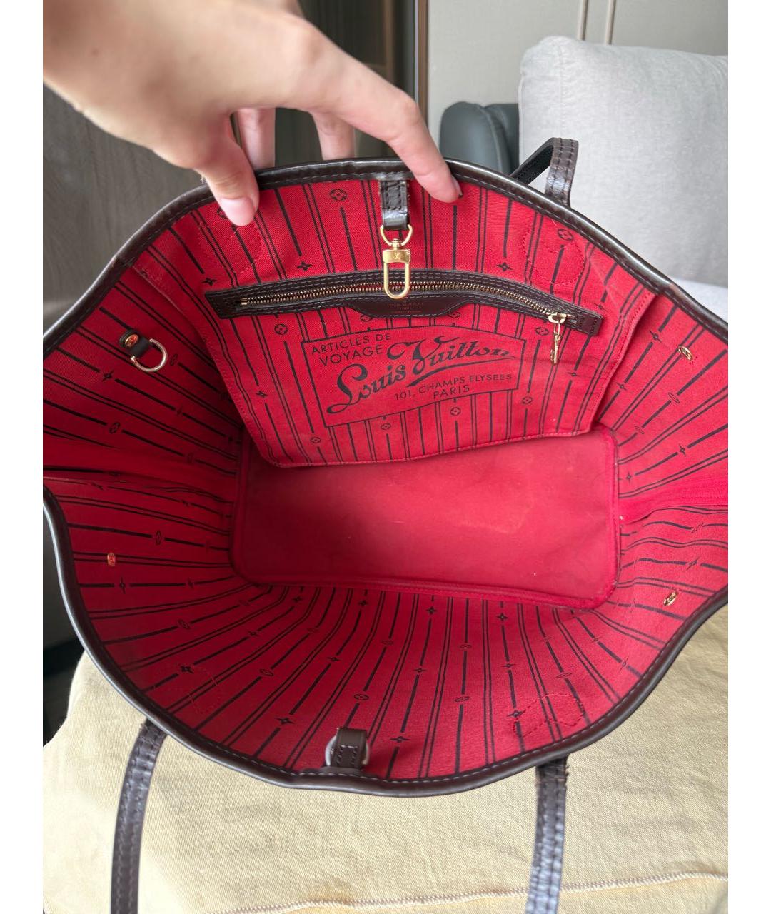 LOUIS VUITTON Коричневая сумка тоут из канвы, фото 6