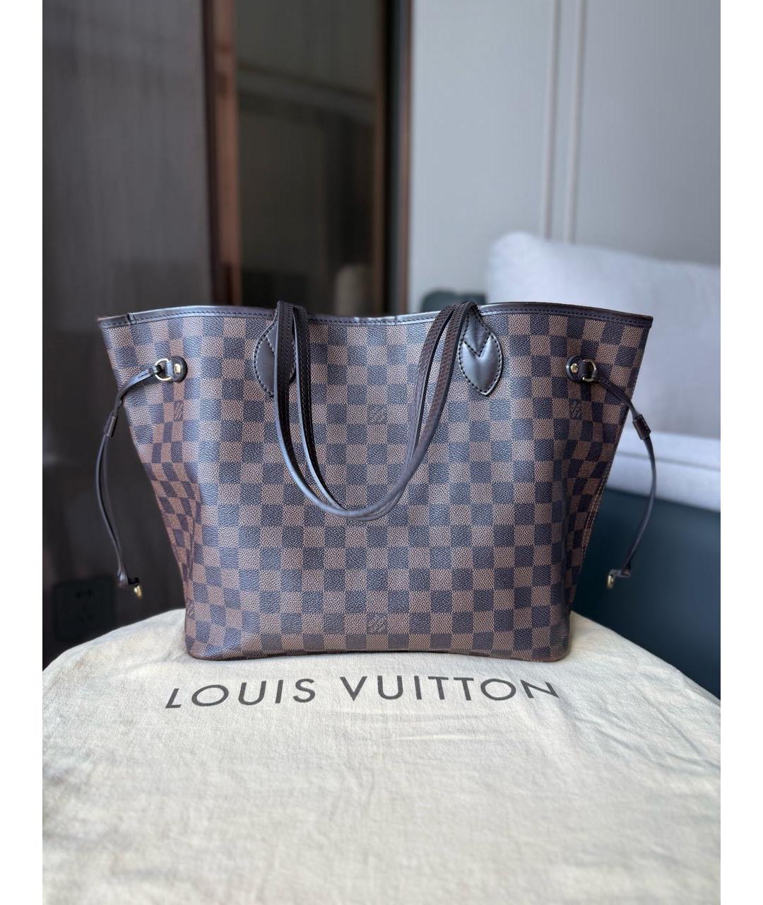 LOUIS VUITTON Коричневая сумка тоут из канвы, фото 3