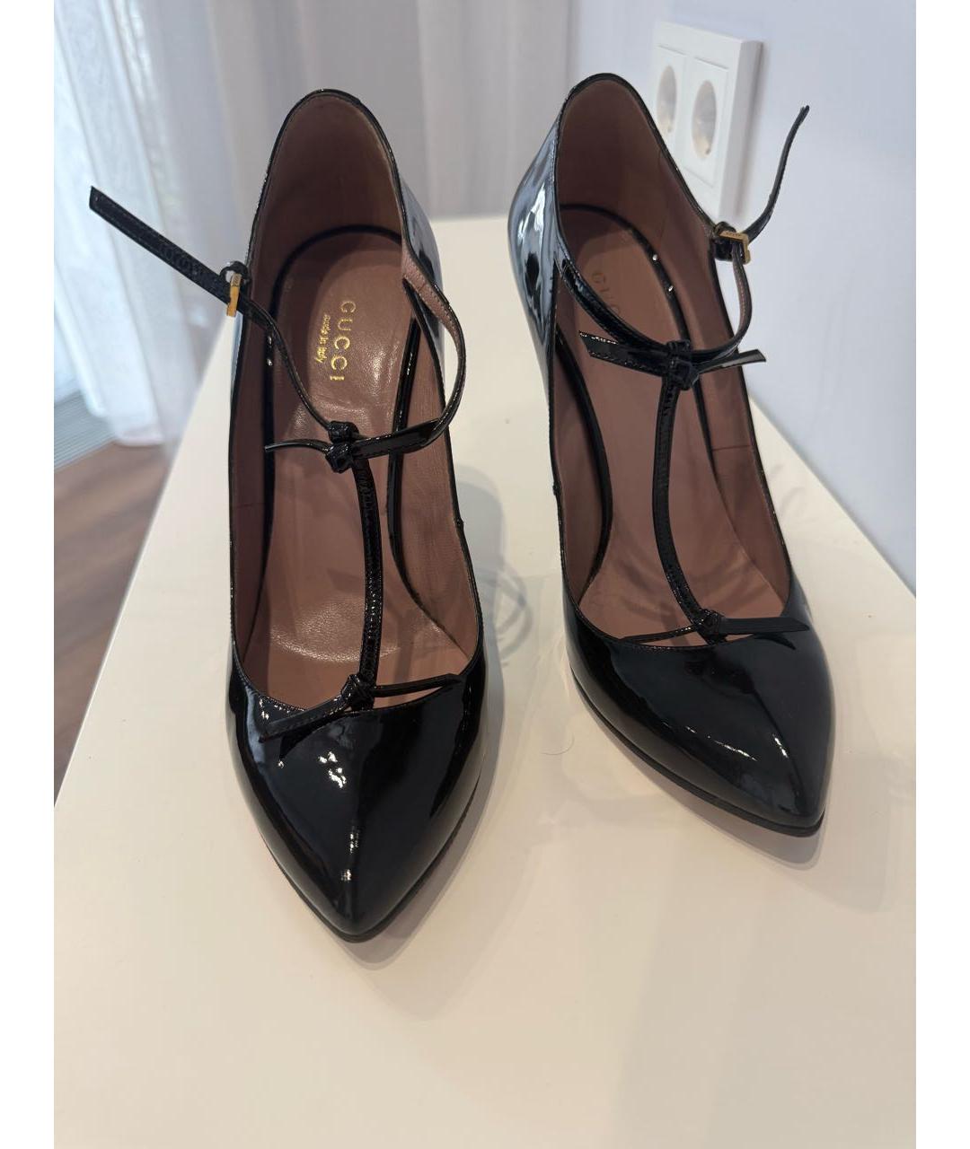 GUCCI Черные туфли из лакированной кожи, фото 2