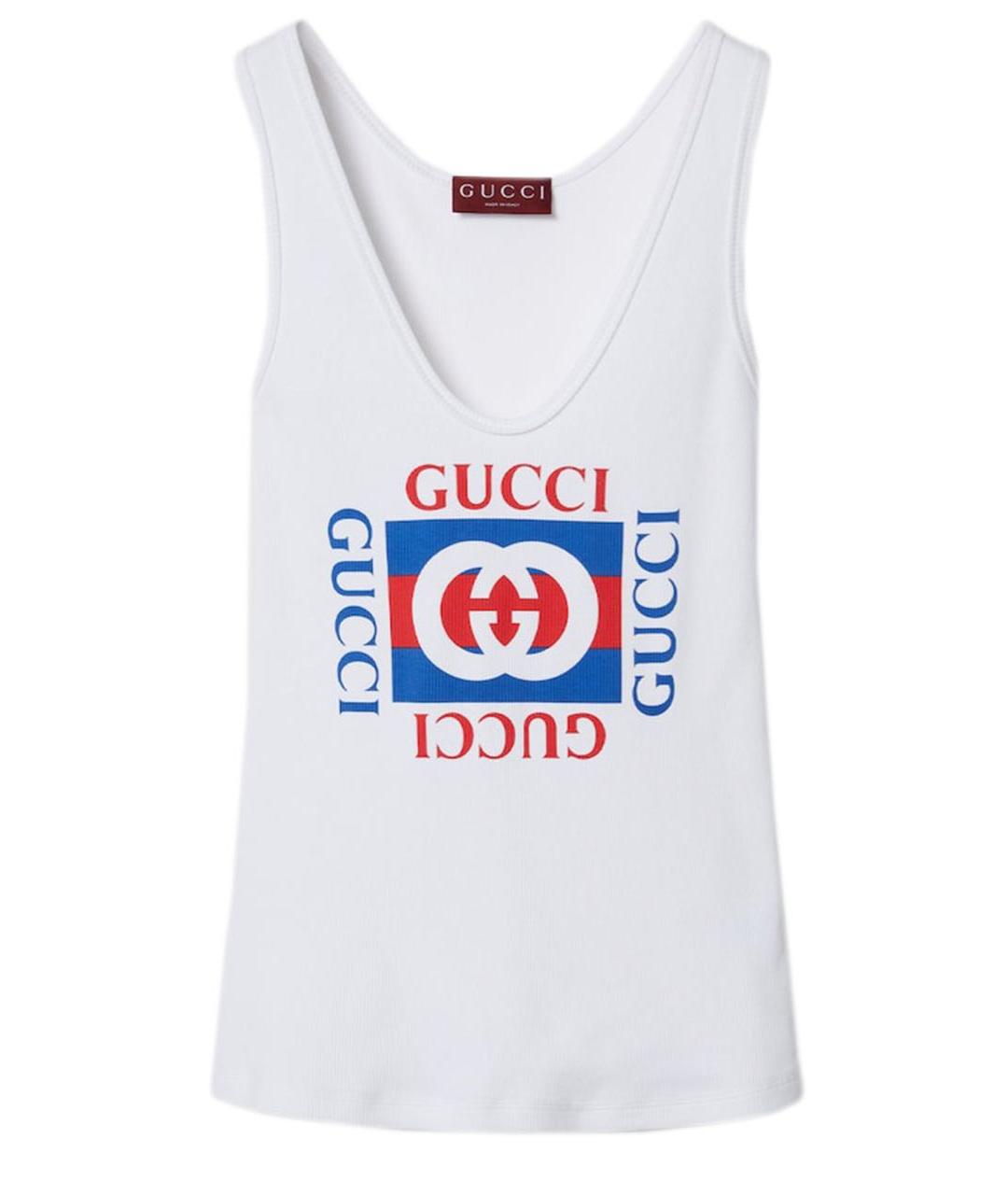 GUCCI Белая майка, фото 1