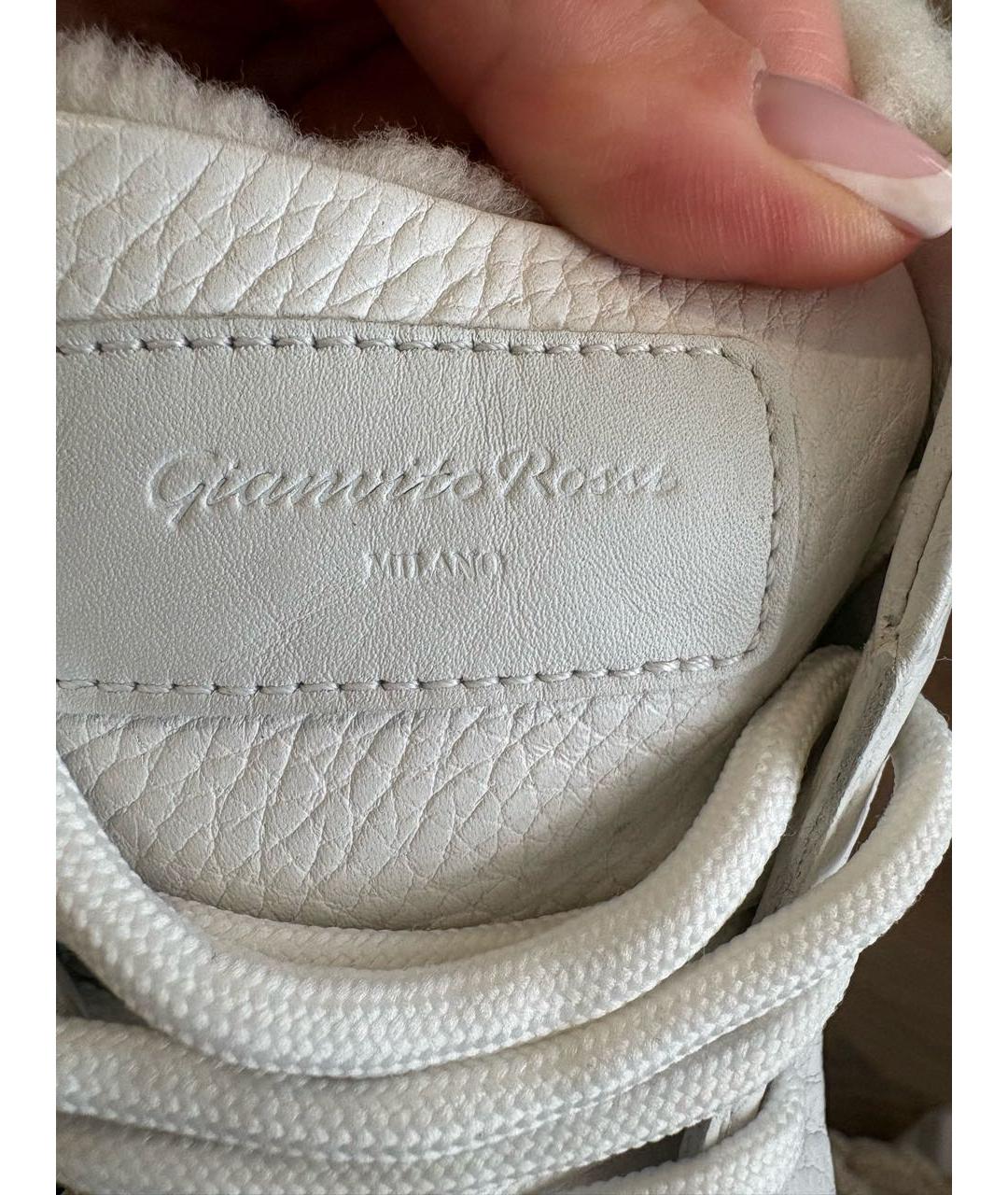 GIANVITO ROSSI Белые кожаные кроссовки, фото 4
