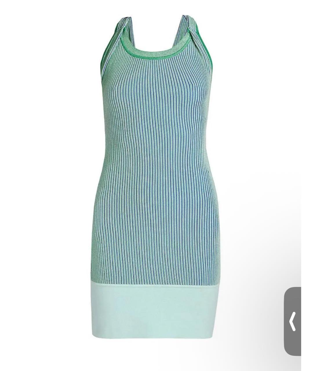 JACQUEMUS Бирюзовое вискозное повседневное платье, фото 6