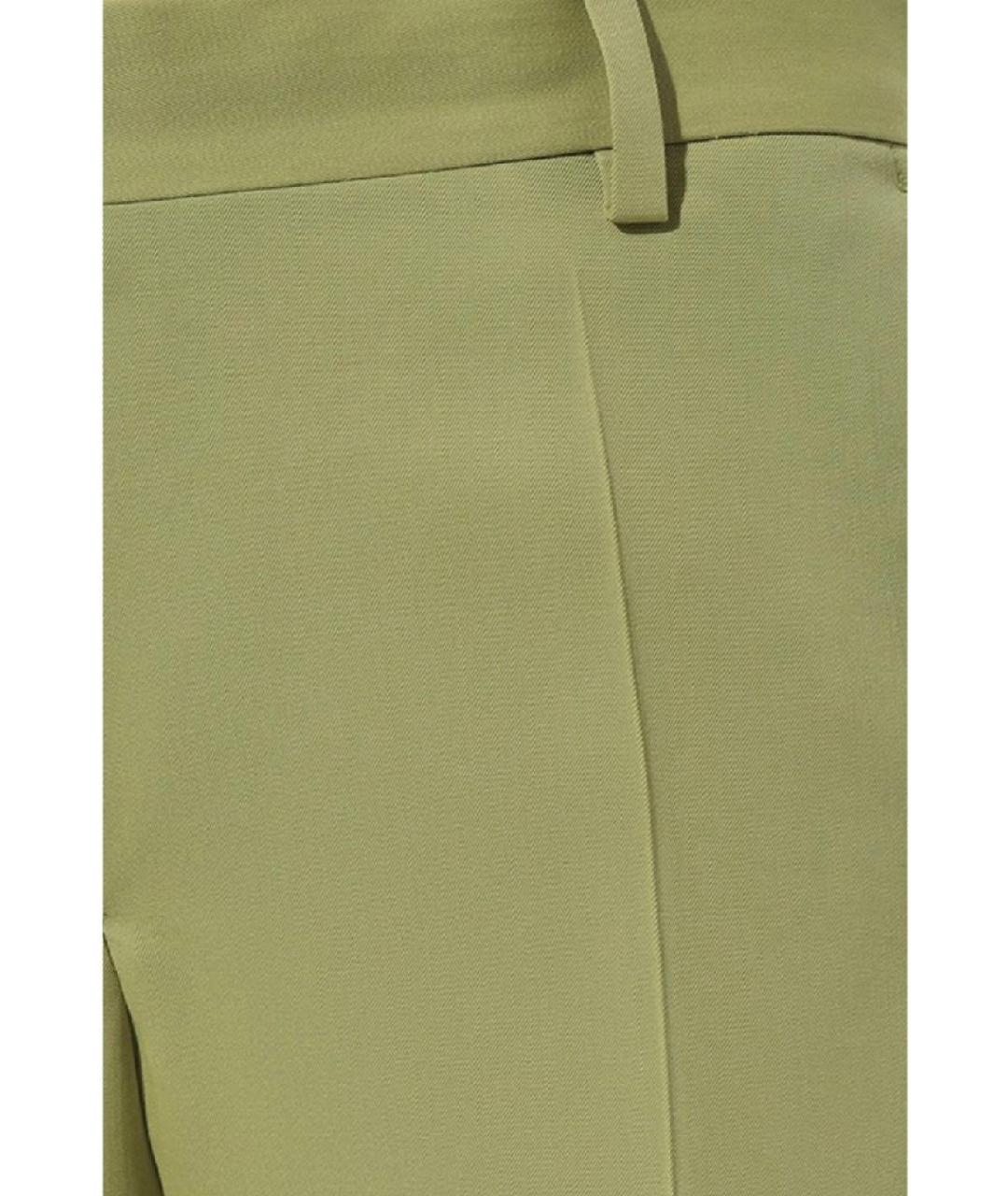 DRIES VAN NOTEN Зеленые шерстяные прямые брюки, фото 8