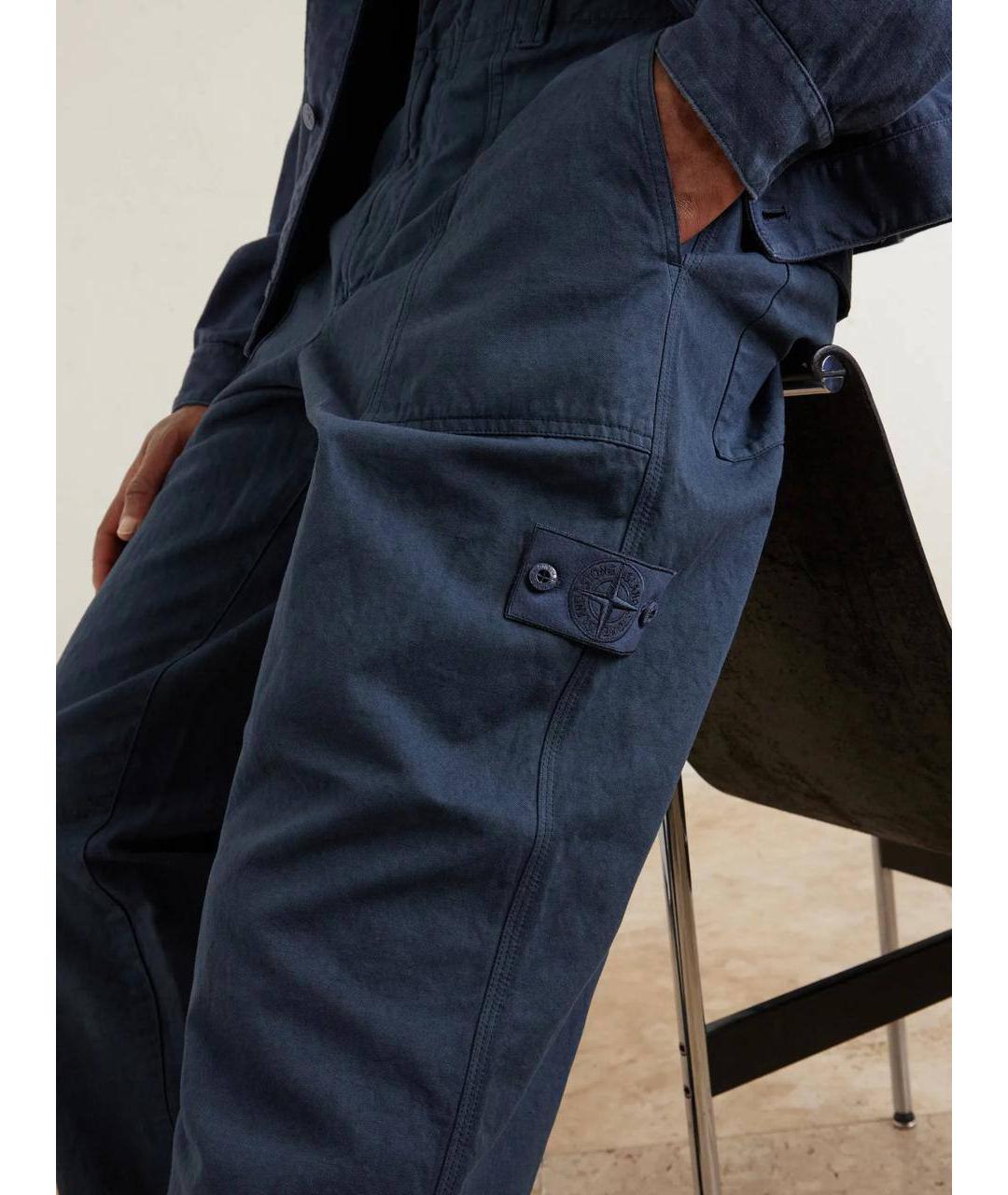 STONE ISLAND Синие повседневные брюки, фото 6