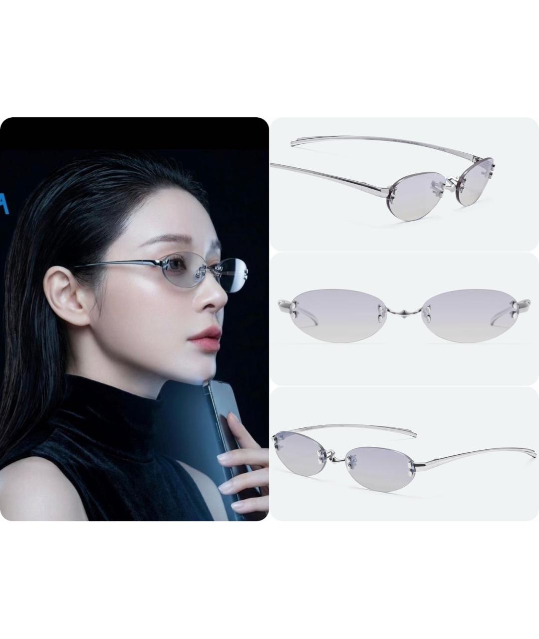 GENTLE MONSTER Серебряные металлические солнцезащитные очки, фото 6