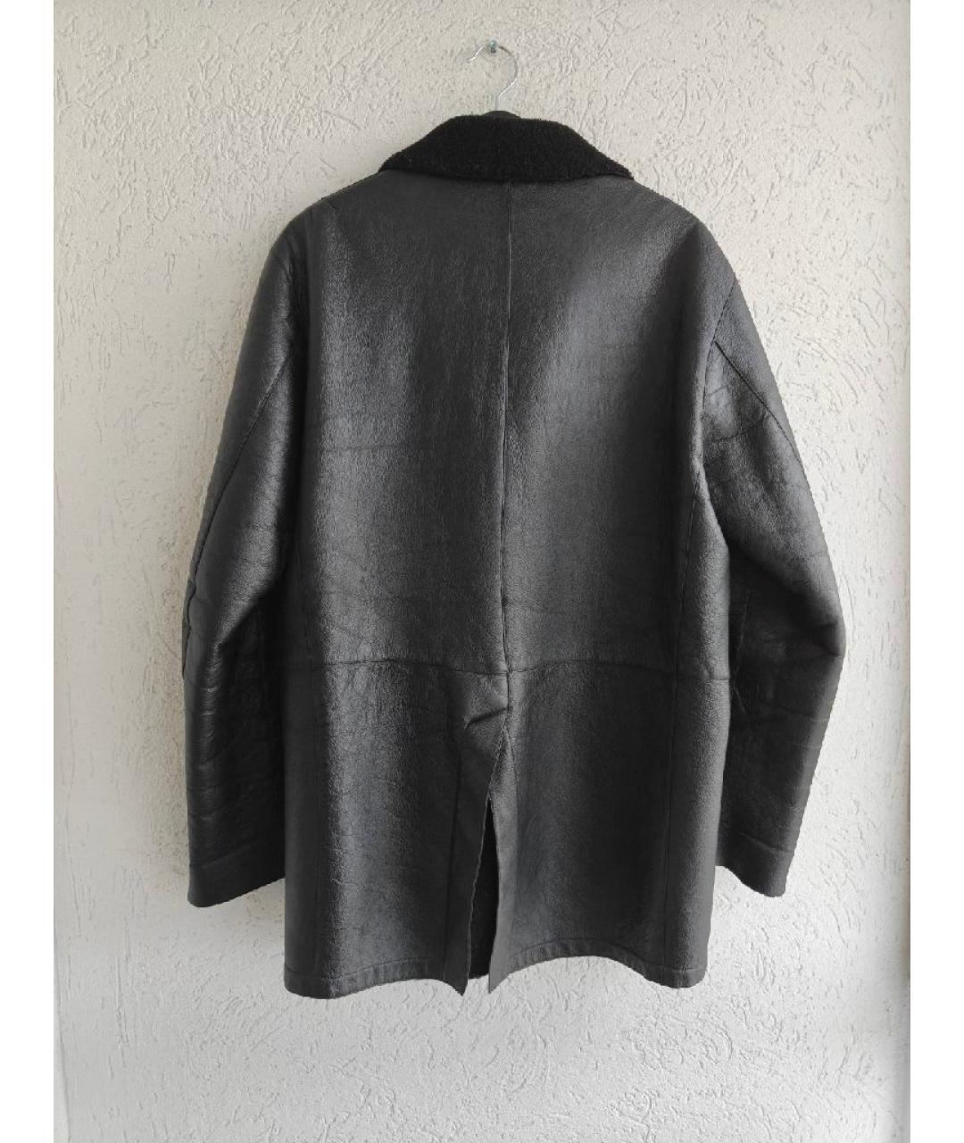 JIL SANDER Черная кожаная дубленка/шуба, фото 4