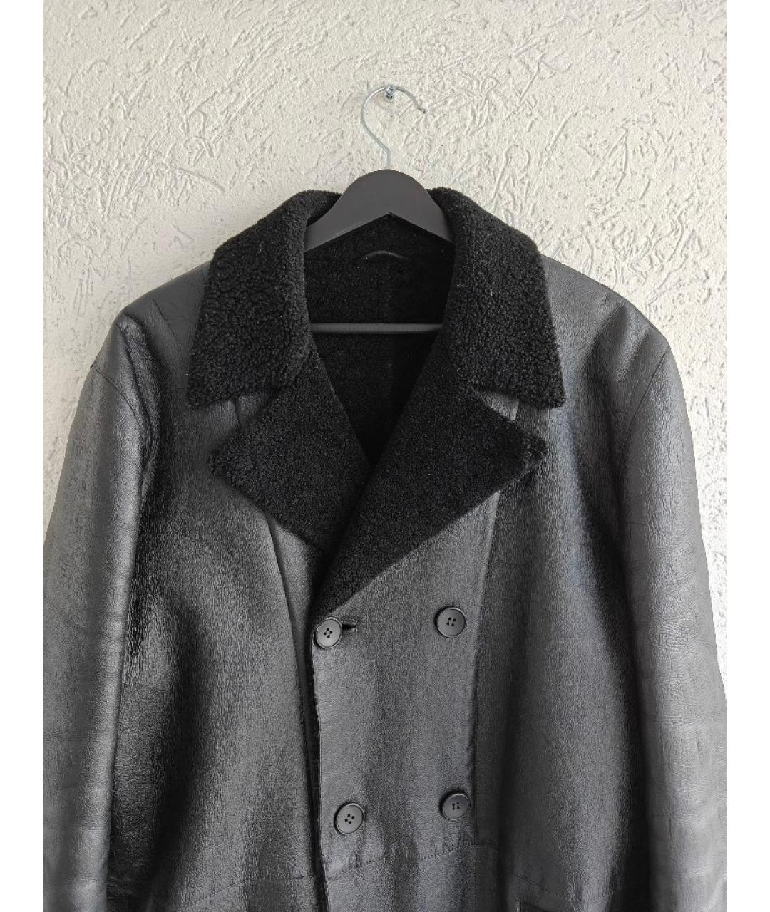 JIL SANDER Черная кожаная дубленка/шуба, фото 2