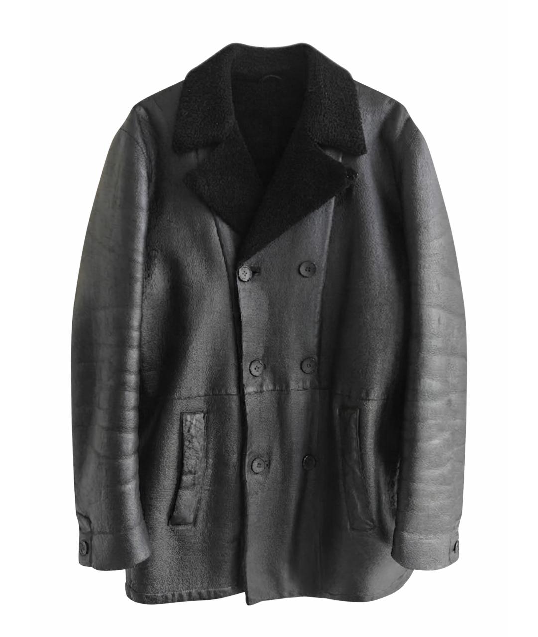 JIL SANDER Черная кожаная дубленка/шуба, фото 1