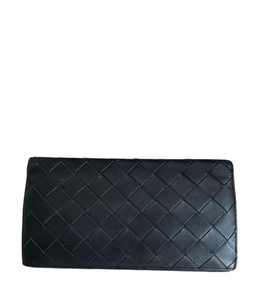 BOTTEGA VENETA Черный кожаный кошелек, фото 1