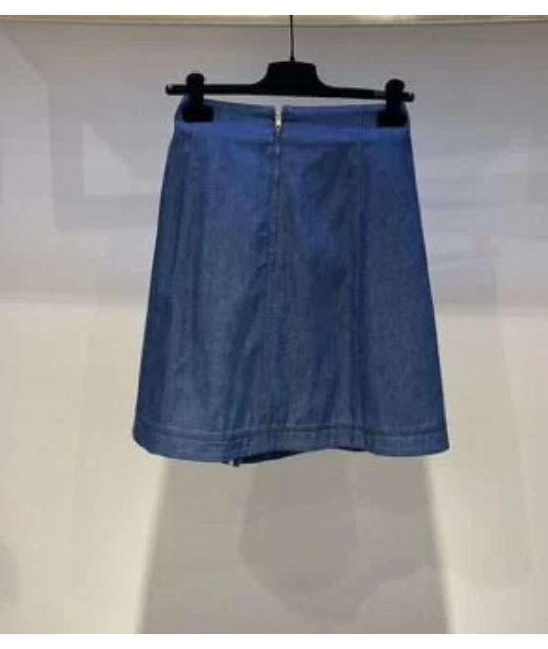 BALENCIAGA Голубая деним юбка миди, фото 2