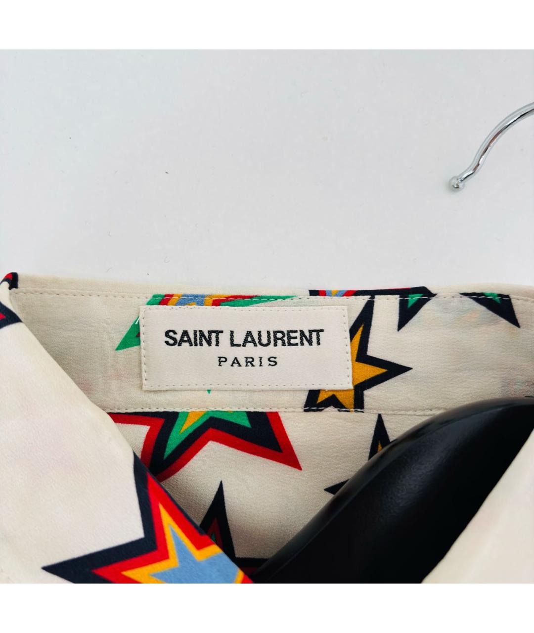 SAINT LAURENT Белая шелковая рубашка, фото 5
