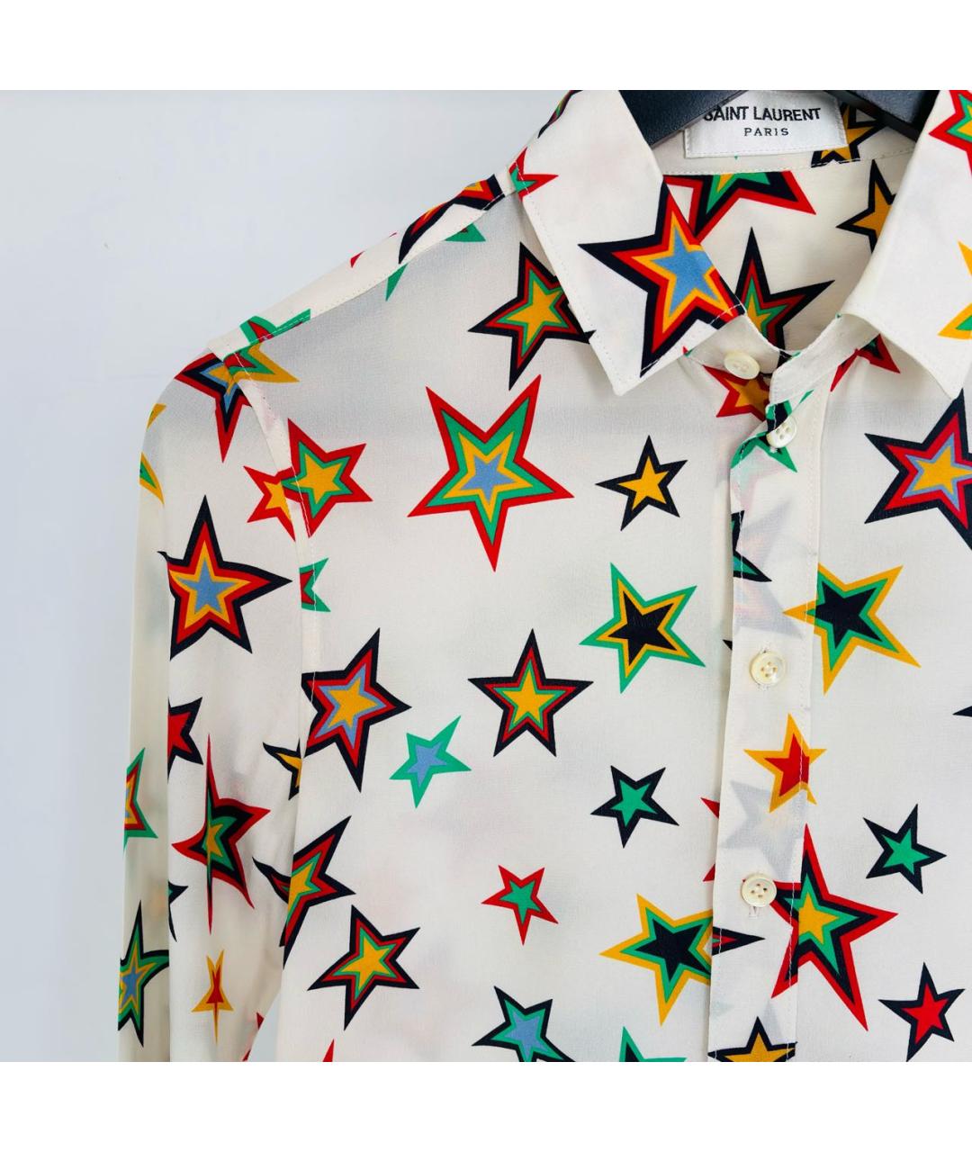 SAINT LAURENT Белая шелковая рубашка, фото 2