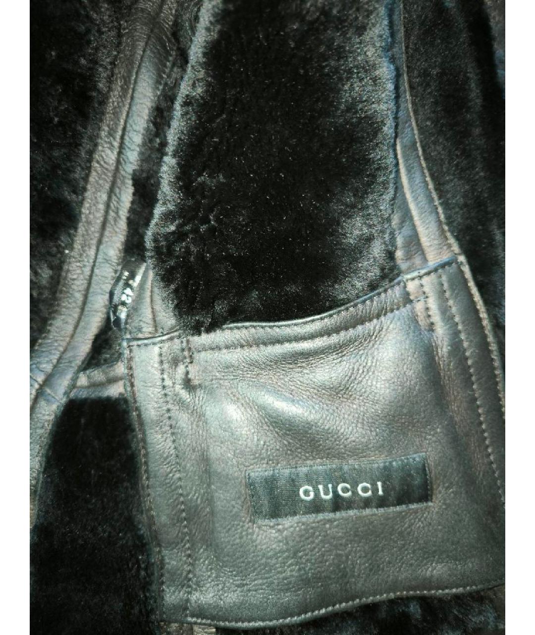 GUCCI Черная кожаная дубленка, фото 9