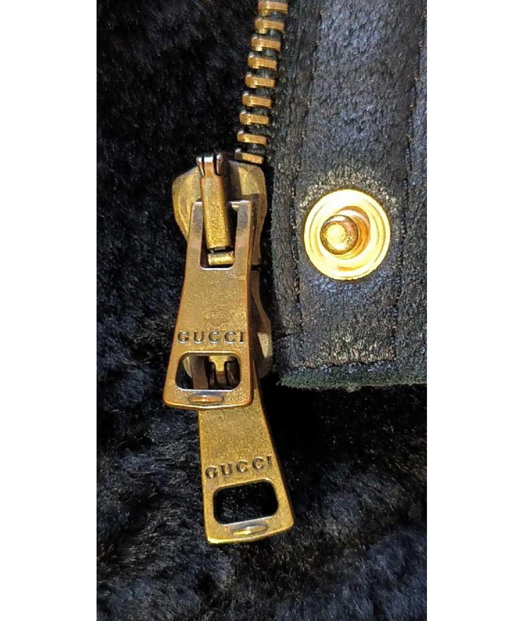 GUCCI Черная кожаная дубленка, фото 4