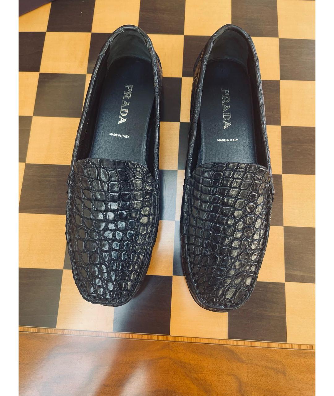 PRADA Черные кожаные мокасины, фото 2