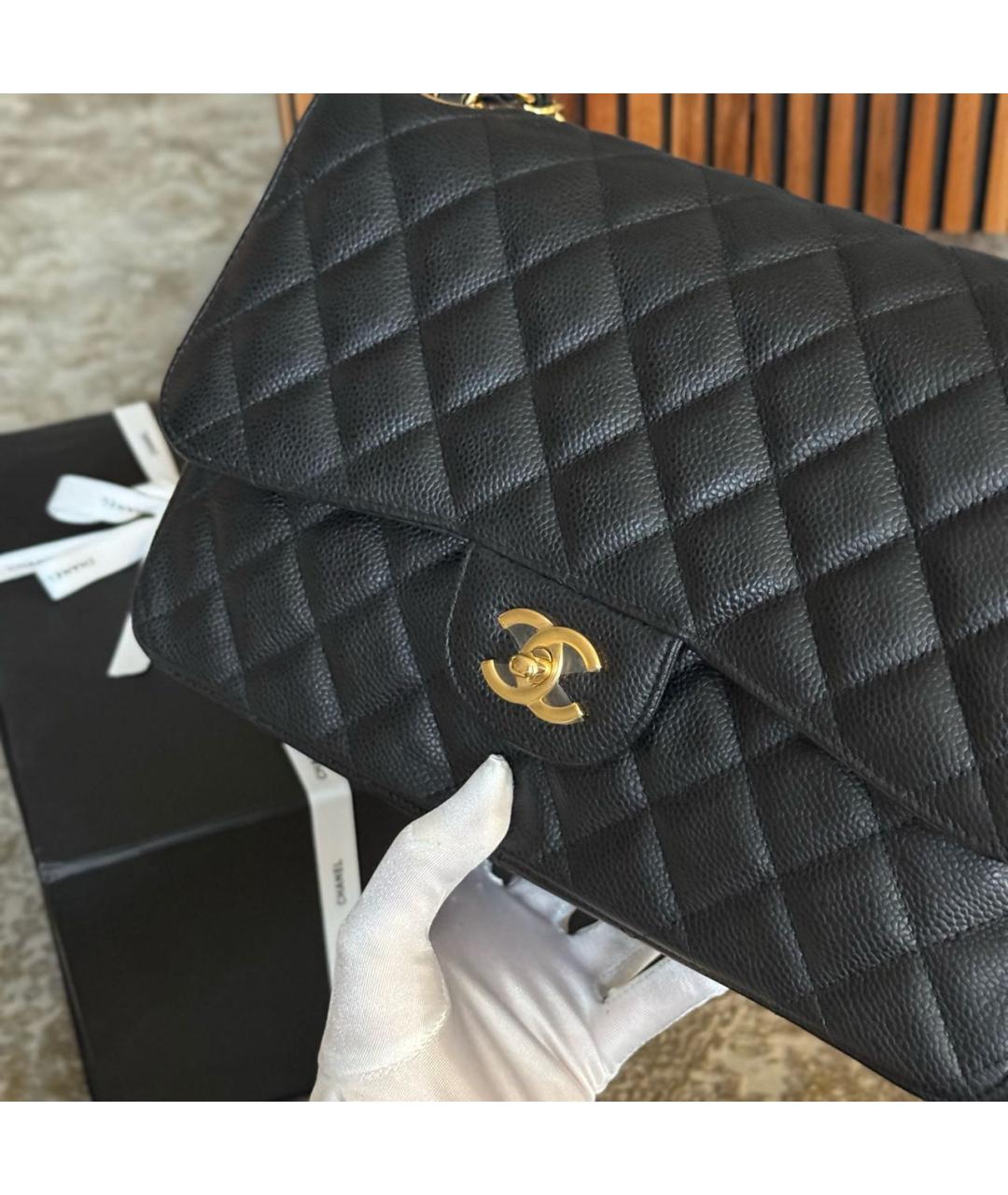 CHANEL Черная кожаная сумка через плечо, фото 4