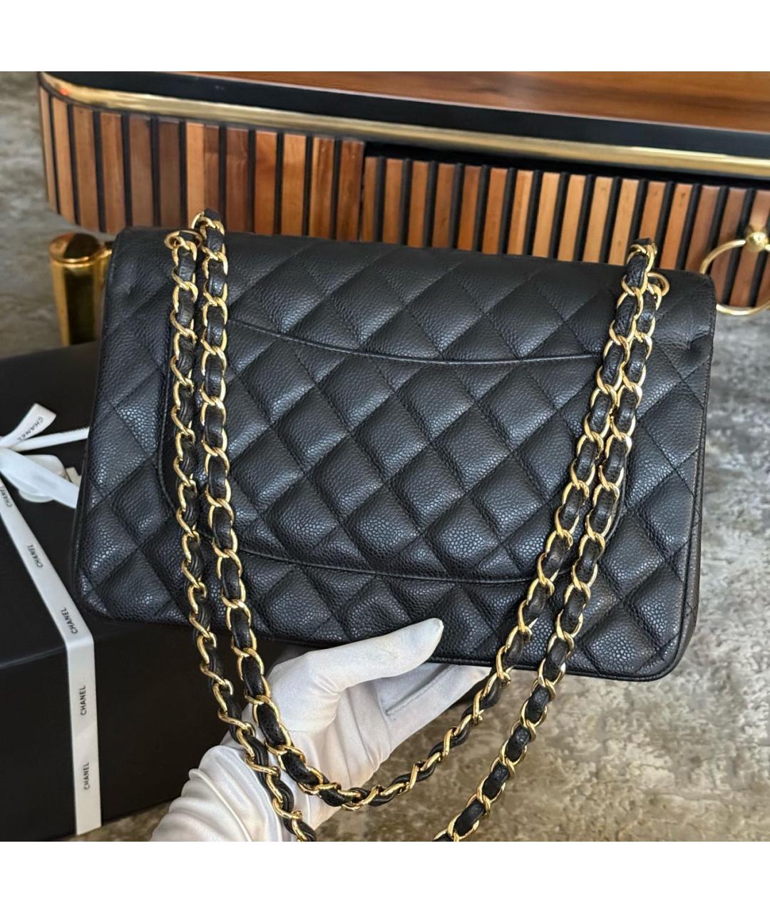 CHANEL Черная кожаная сумка через плечо, фото 3