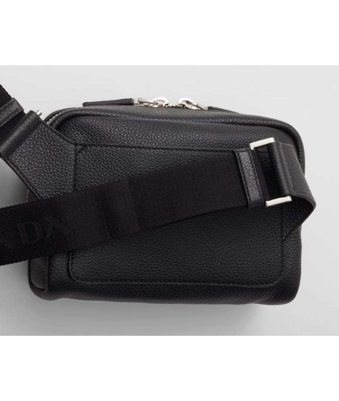 PRADA Черная кожаная поясная сумка, фото 2