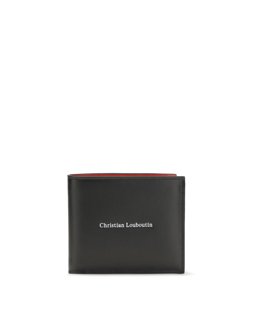 CHRISTIAN LOUBOUTIN Черный кожаный кошелек, фото 1