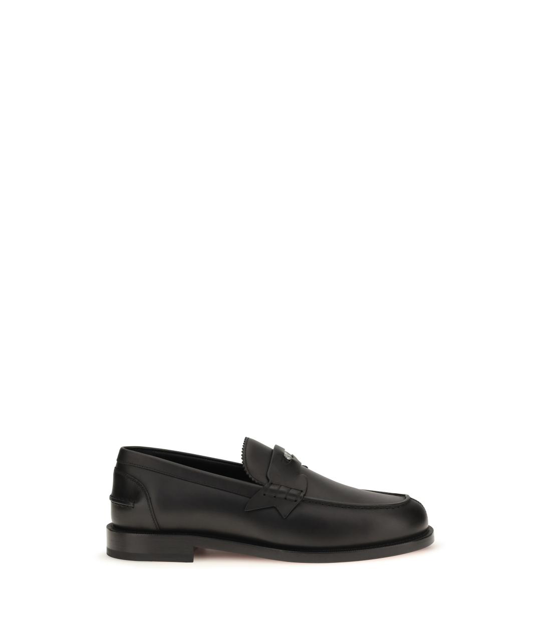 CHRISTIAN LOUBOUTIN Черные кожаные лоферы, фото 1