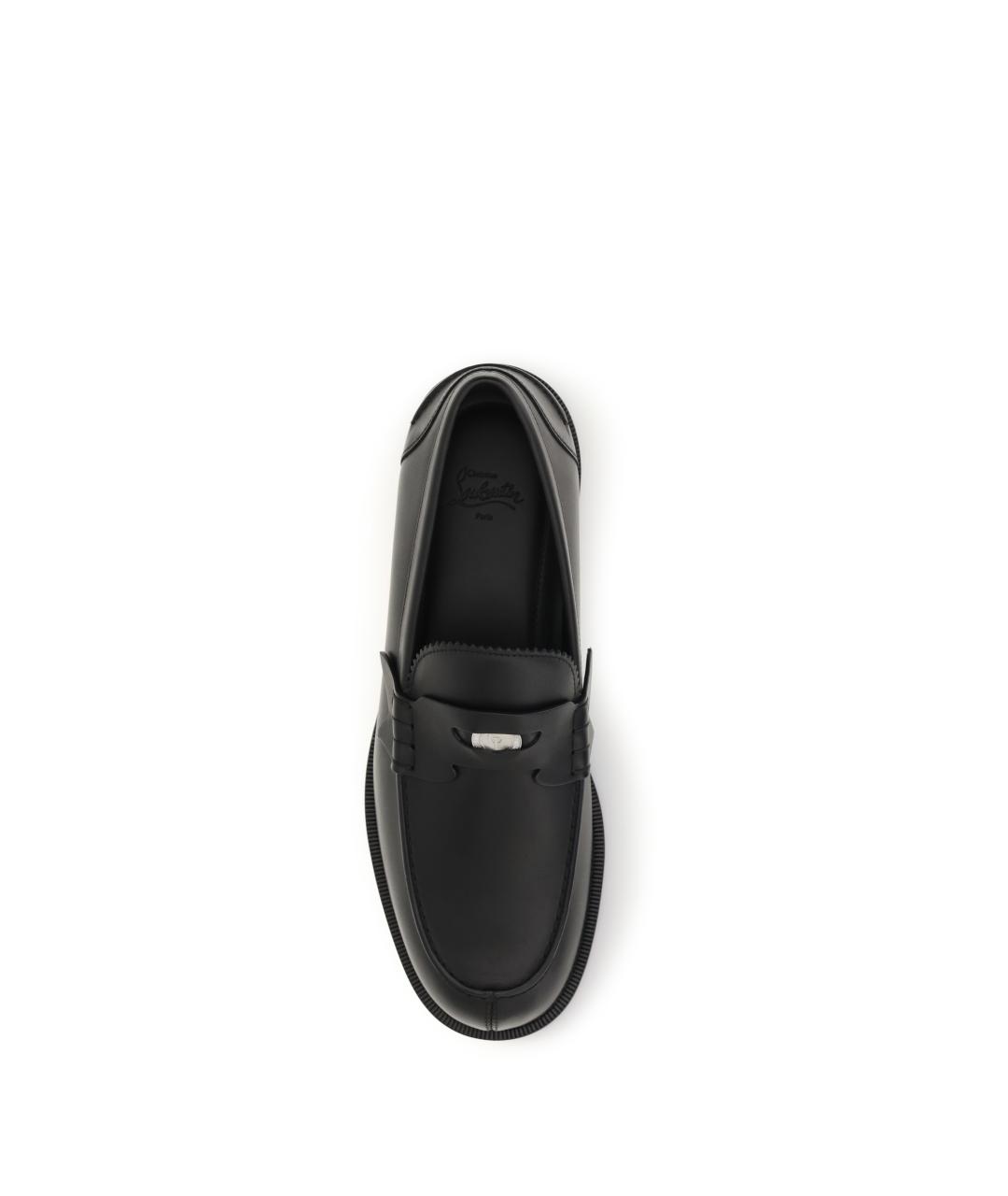 CHRISTIAN LOUBOUTIN Черные кожаные лоферы, фото 4