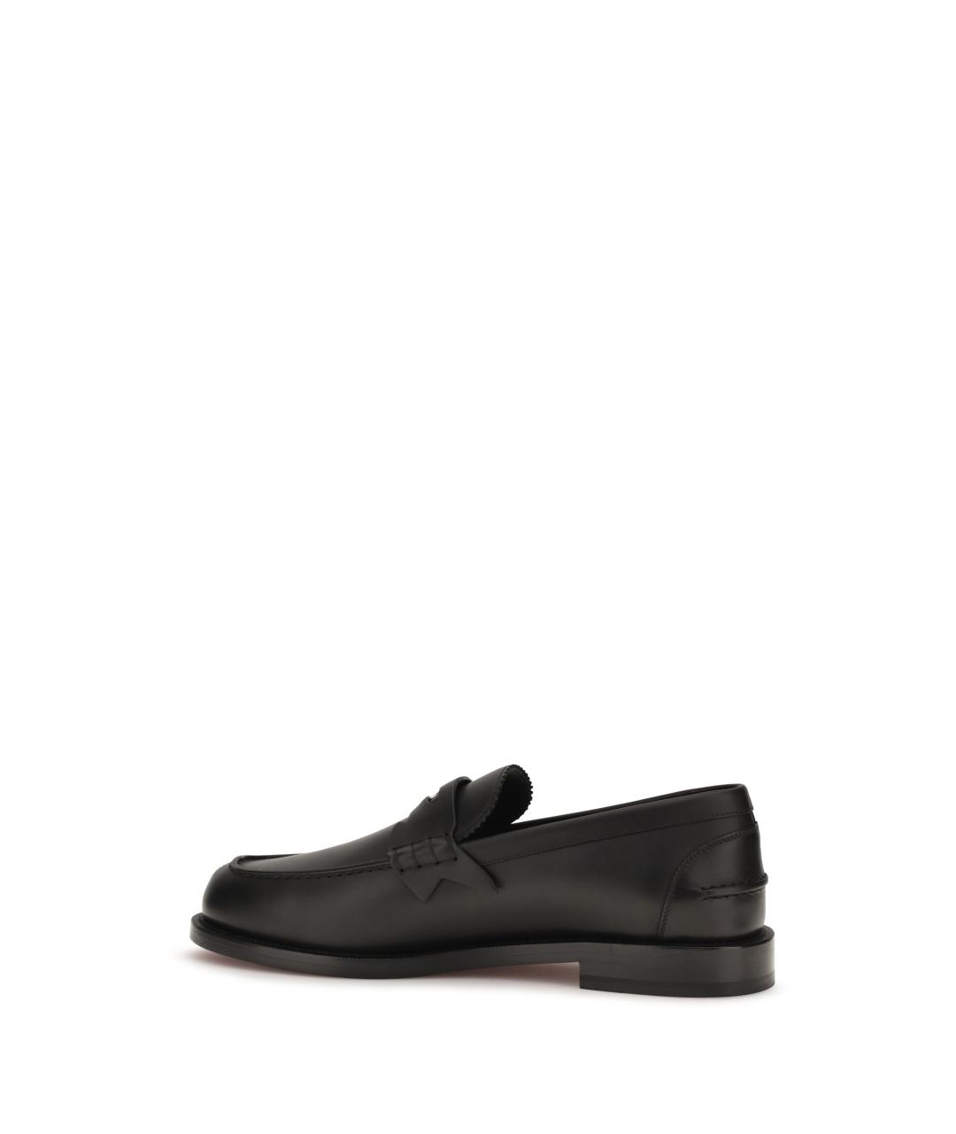 CHRISTIAN LOUBOUTIN Черные кожаные лоферы, фото 3