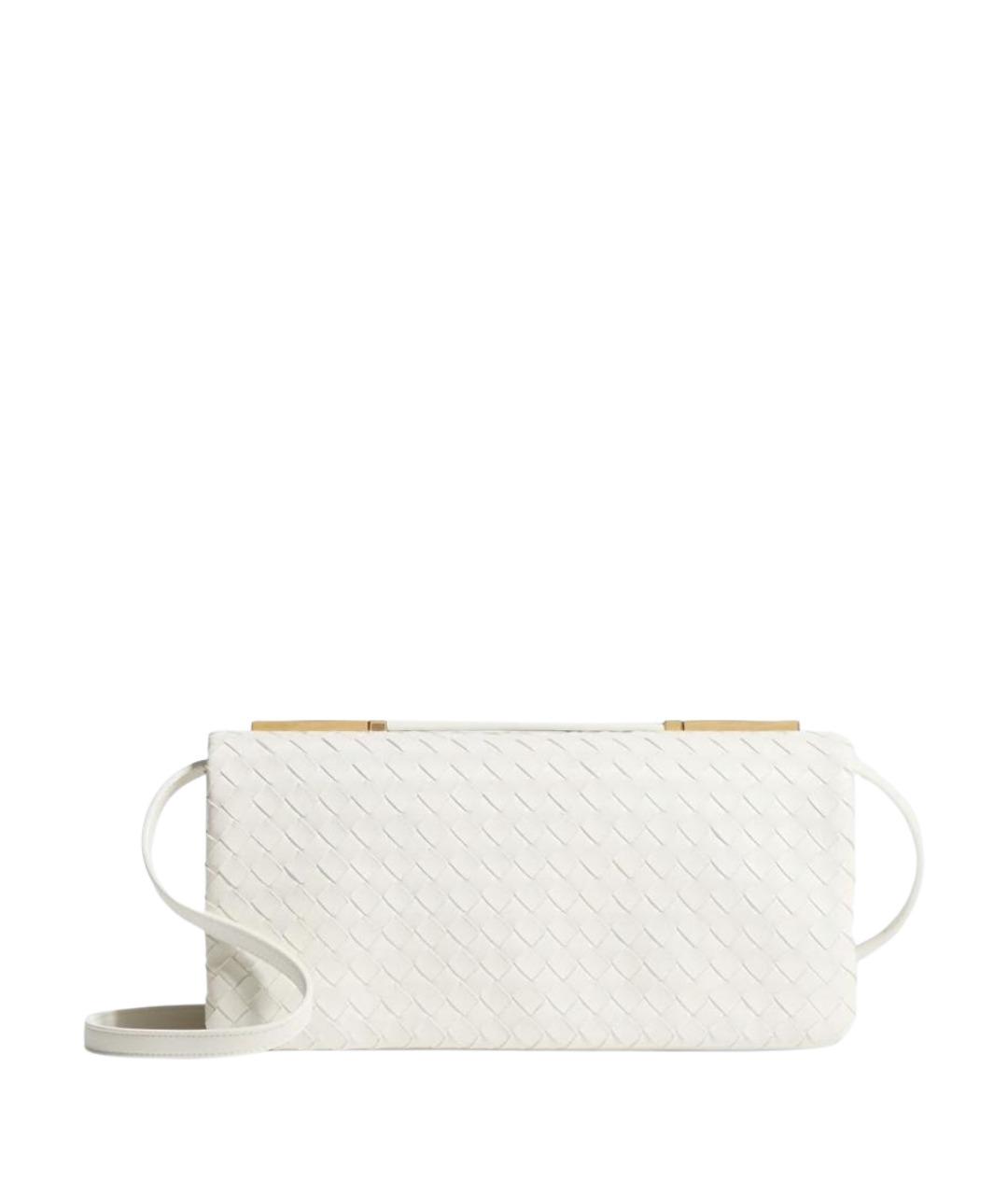 BOTTEGA VENETA Белая кожаная сумка с короткими ручками, фото 1