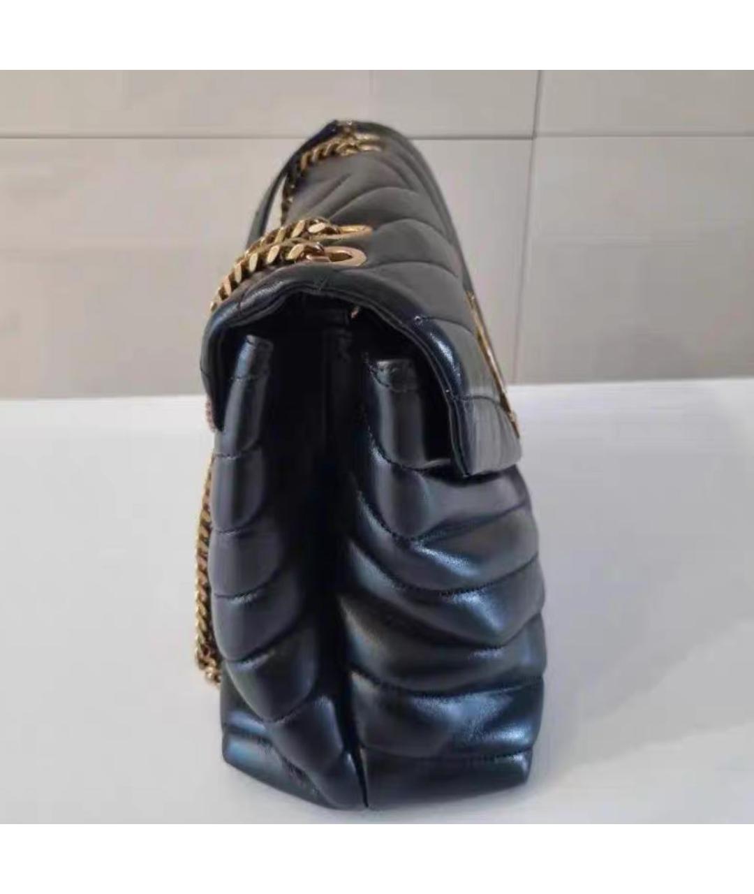 SAINT LAURENT Черная кожаная сумка через плечо, фото 3