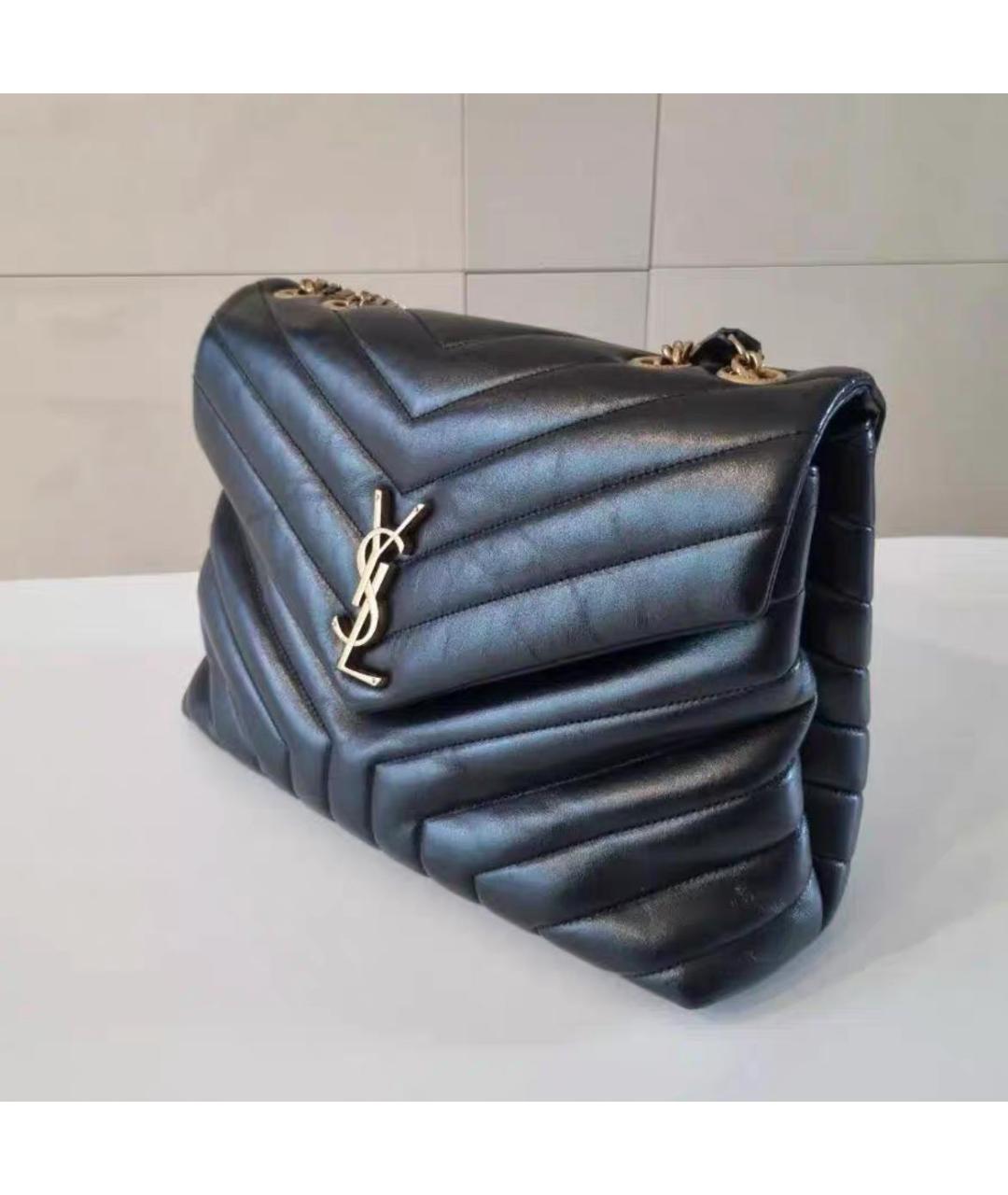SAINT LAURENT Черная кожаная сумка через плечо, фото 2