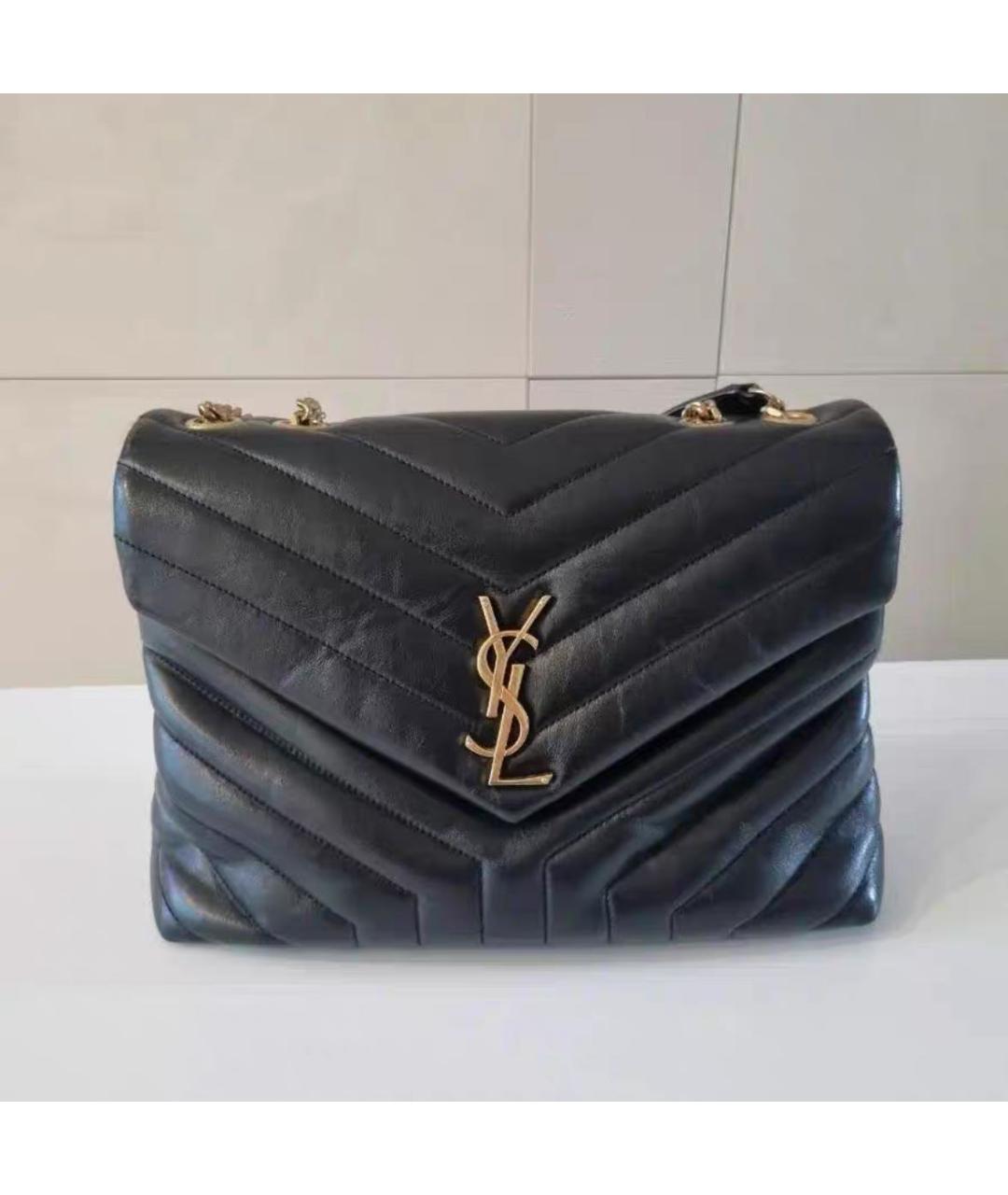 SAINT LAURENT Черная кожаная сумка через плечо, фото 5