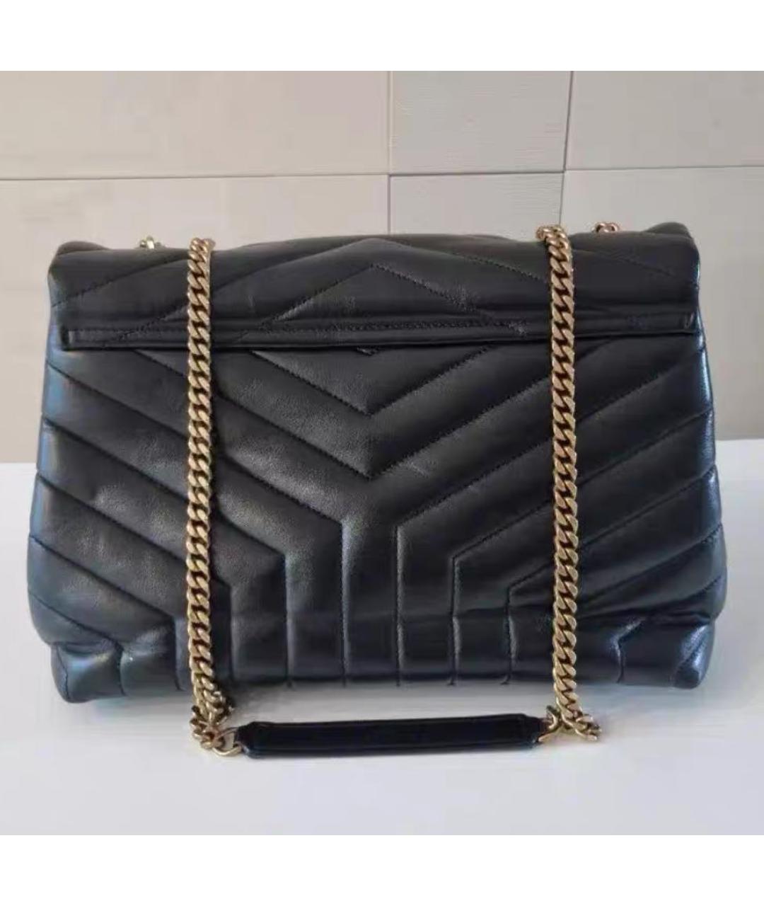SAINT LAURENT Черная кожаная сумка через плечо, фото 4