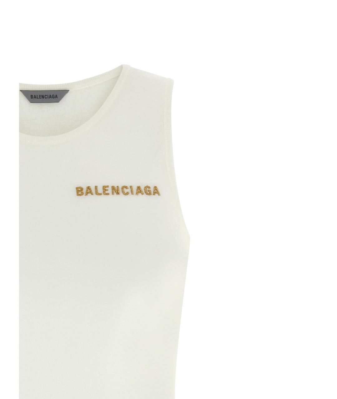 BALENCIAGA Белая хлопковая майка, фото 3