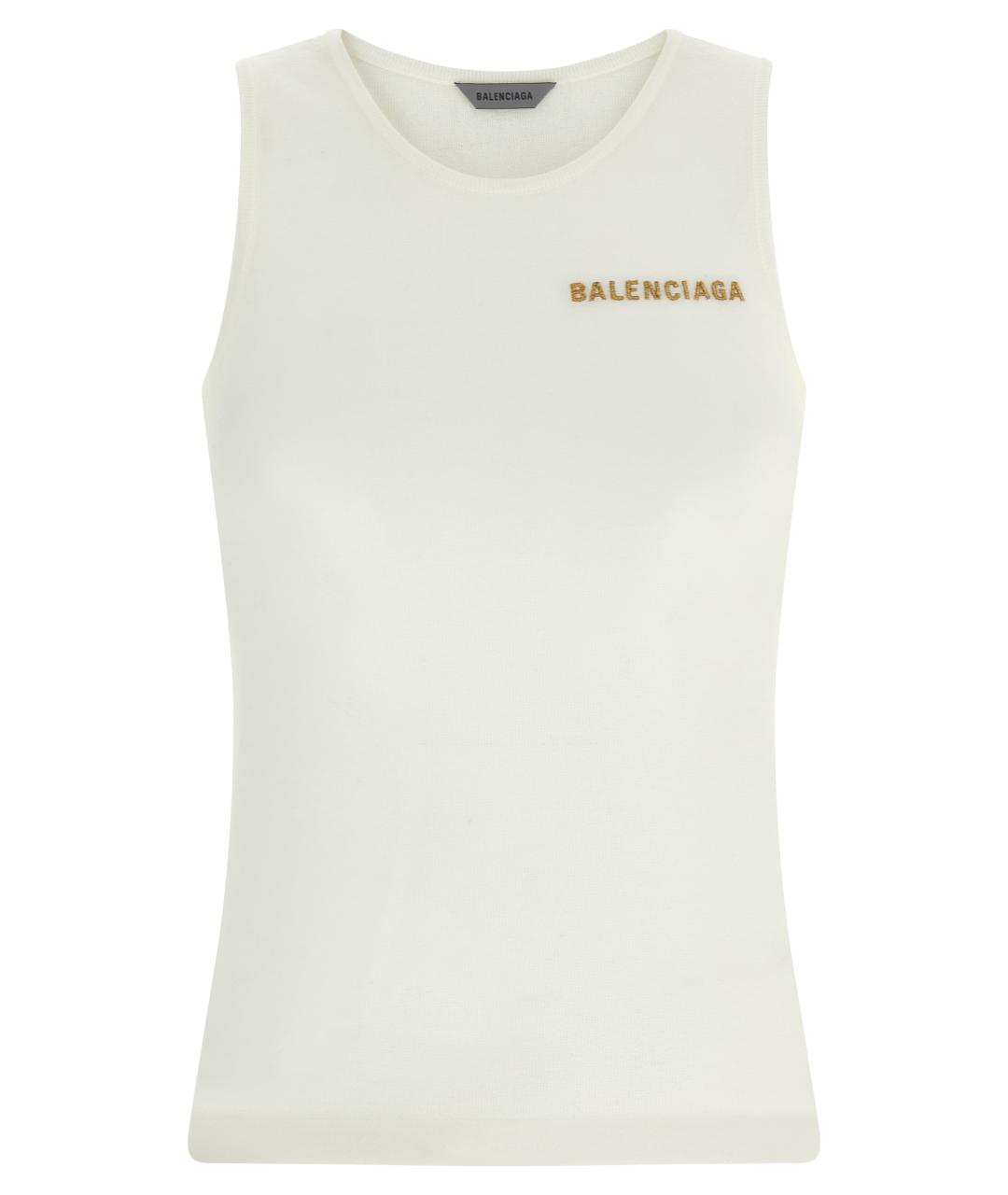 BALENCIAGA Белая хлопковая майка, фото 1