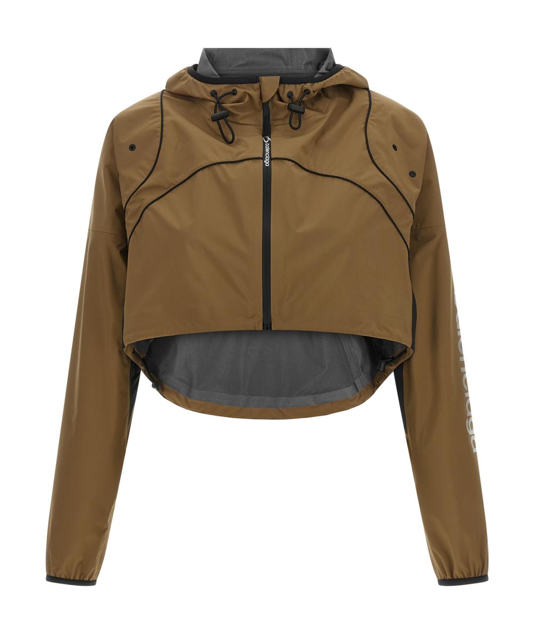 BALENCIAGA Коричневая полиэстеровая куртка, фото 1