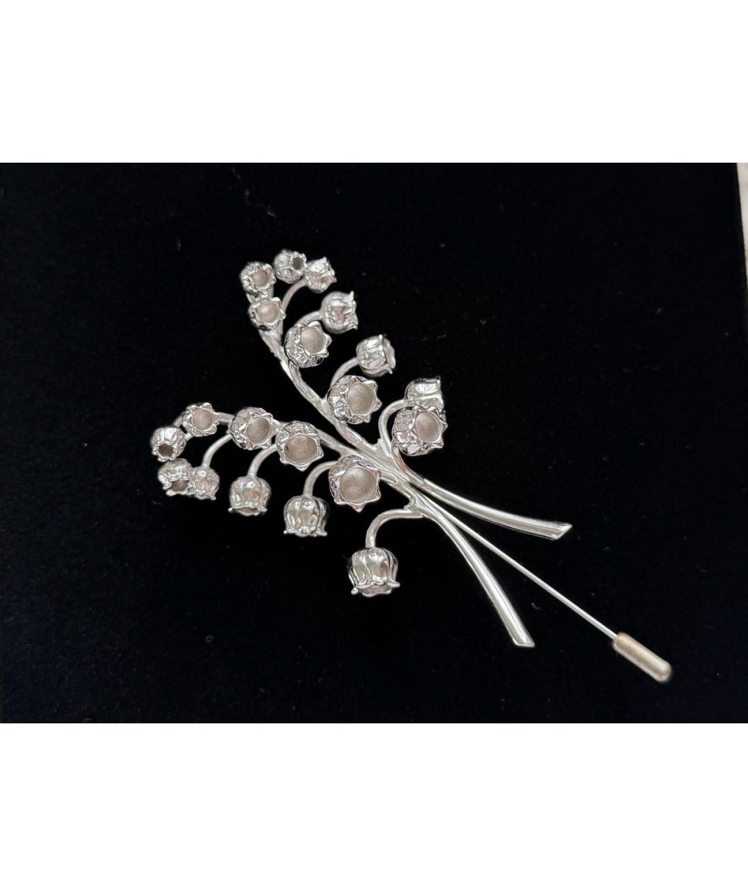 CHRISTIAN DIOR Серебряная латунная брошь, фото 4