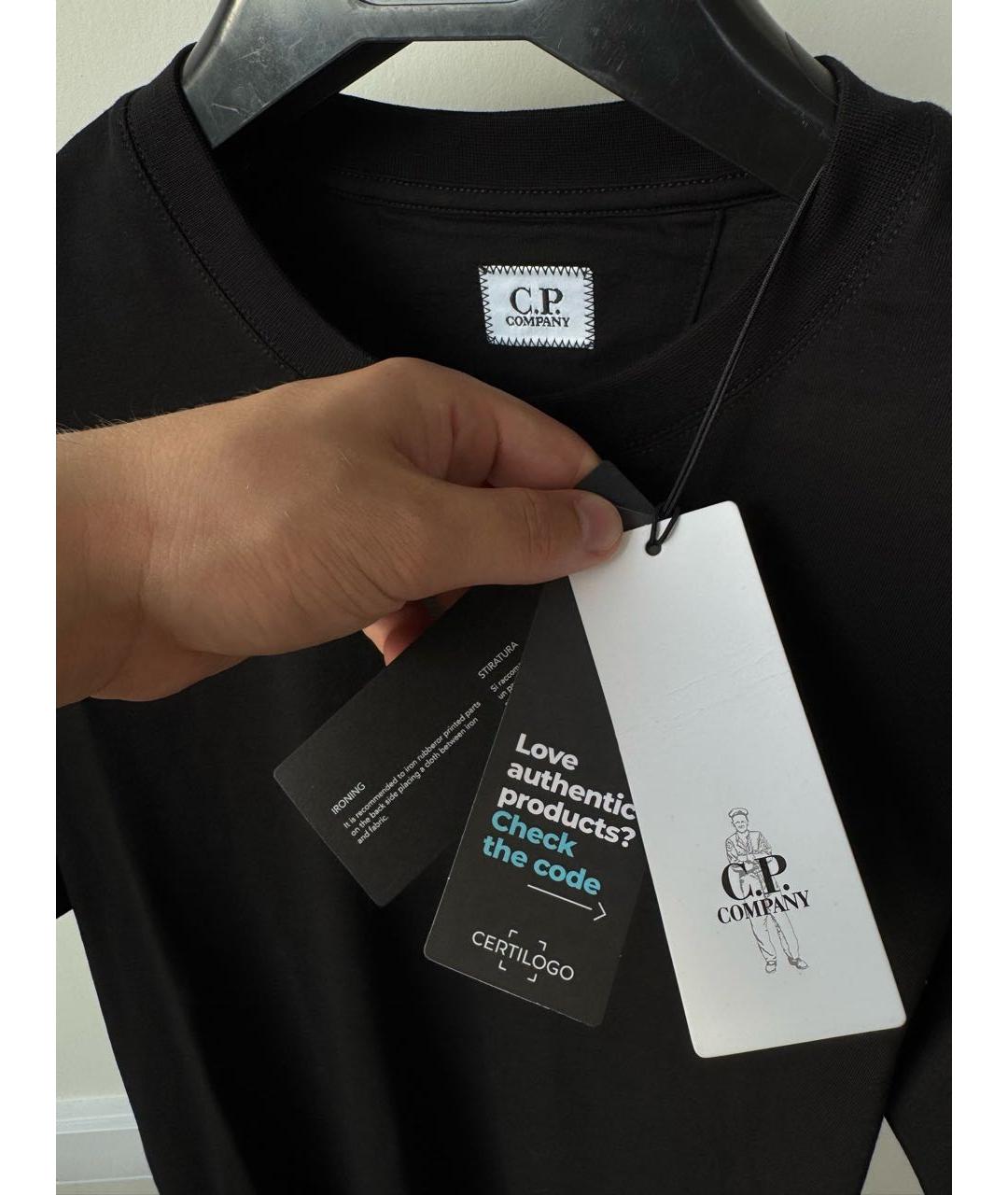 CP COMPANY Черная хлопковая футболка, фото 5
